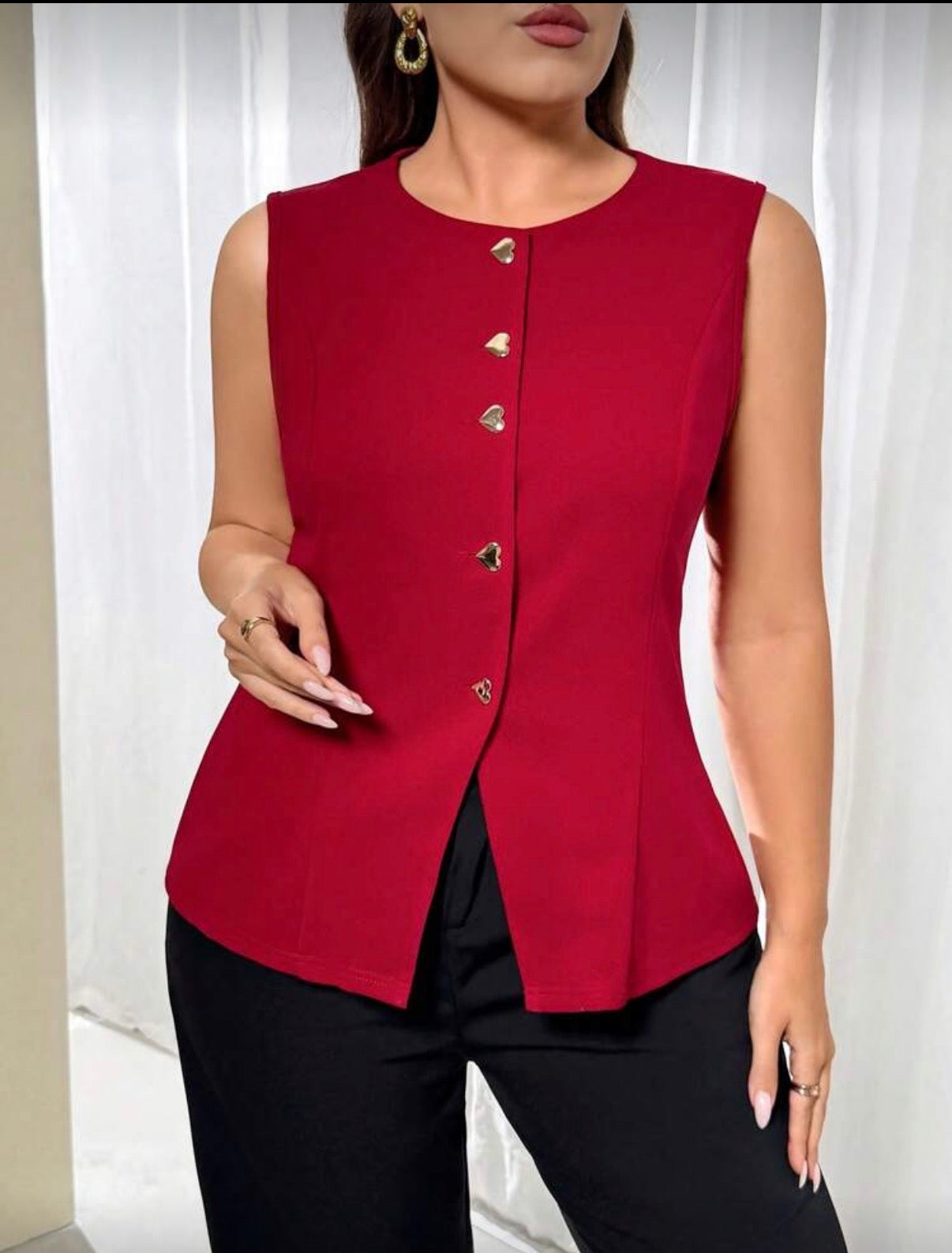 Curve-Red-Waistcoat-Heart-Buttons-front