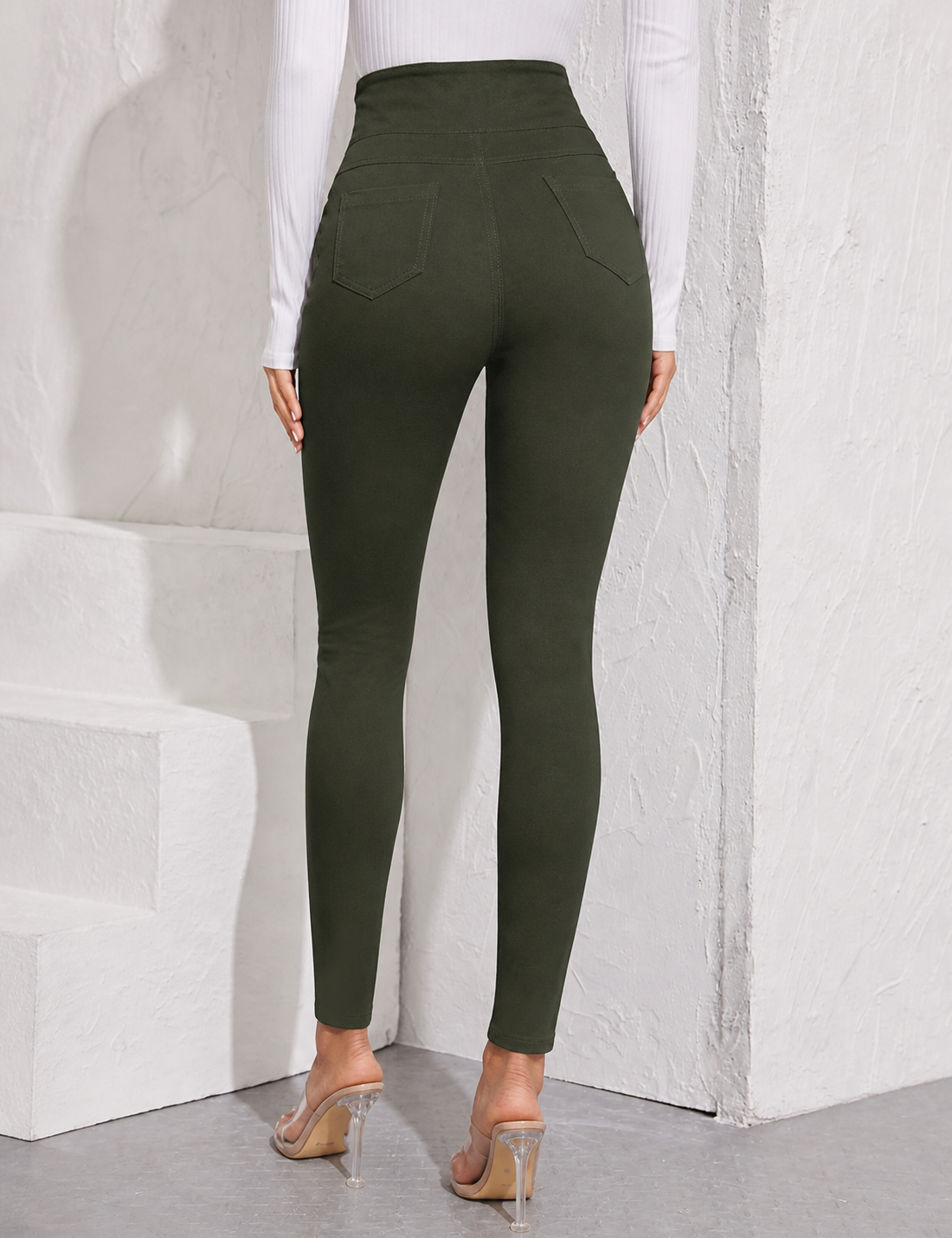 Dark-Green-Apperloth-Sculpt-Fit-Skinny-Pants-back