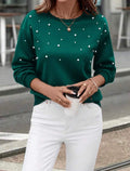 Deep-Green-Pearl-Detail-Soft-Pullover-front