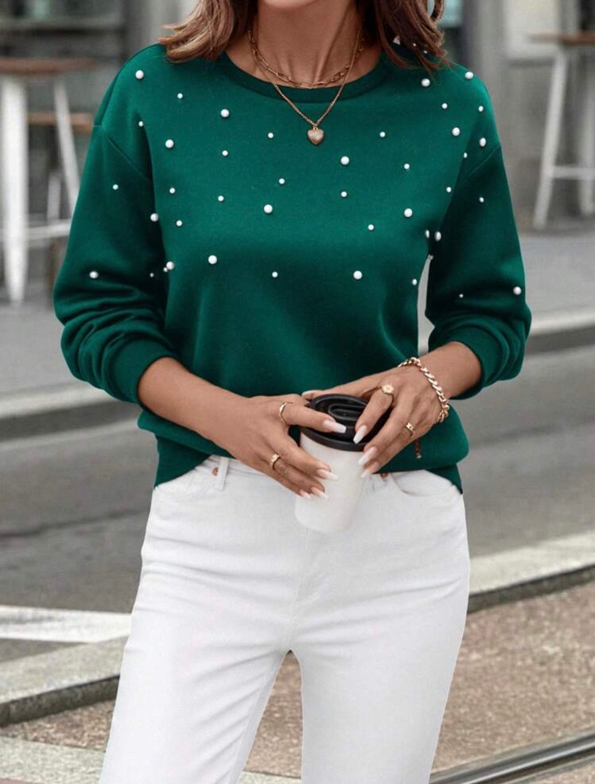Deep-Green-Pearl-Detail-Soft-Pullover-front