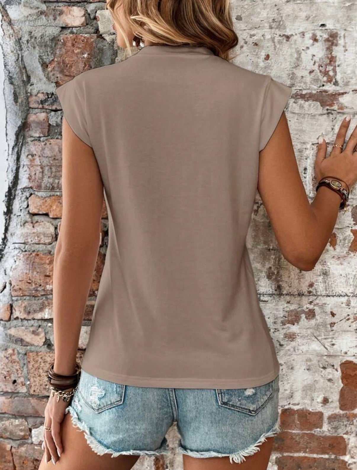 Essential-Taupe-Cap-Sleeve-Top-T-Shirt-back