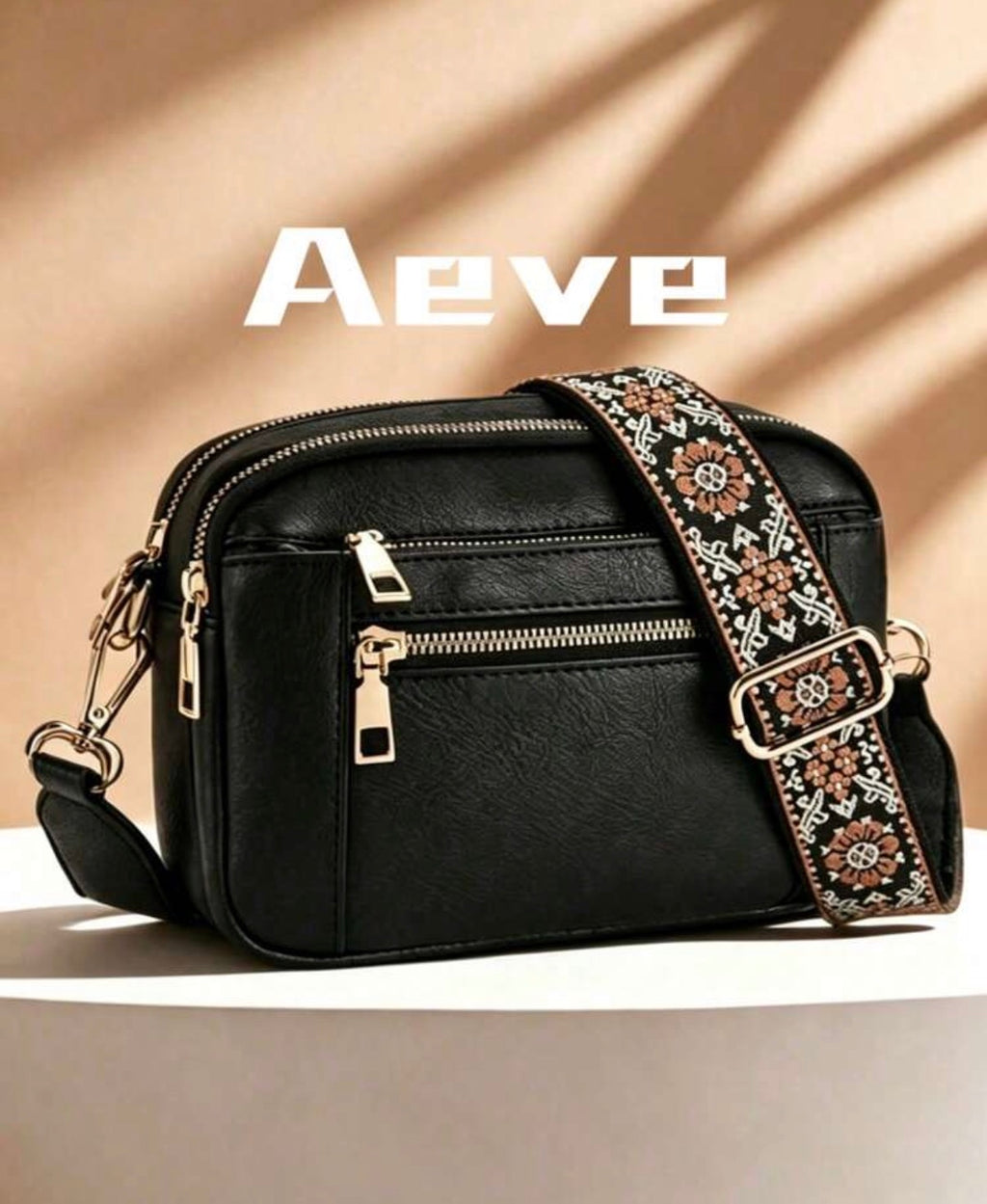 Everyday-Black-Multi-Pocket-Crossbody-Bag-front