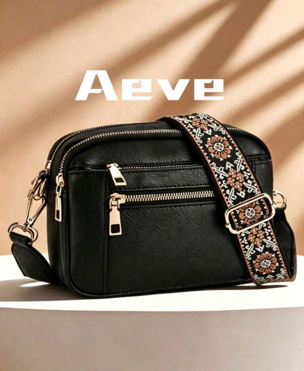 Everyday-Black-Multi-Pocket-Crossbody-Bag-front
