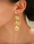 Gold-Floral-Tier-Tassel-Statement-Earrings-front