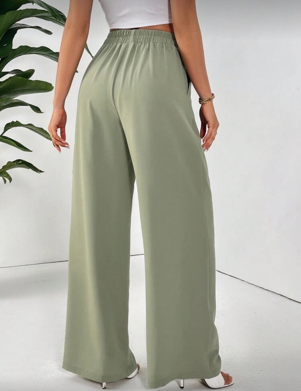Green-Frenchy-Women-Pants-Uniform-Pants-back