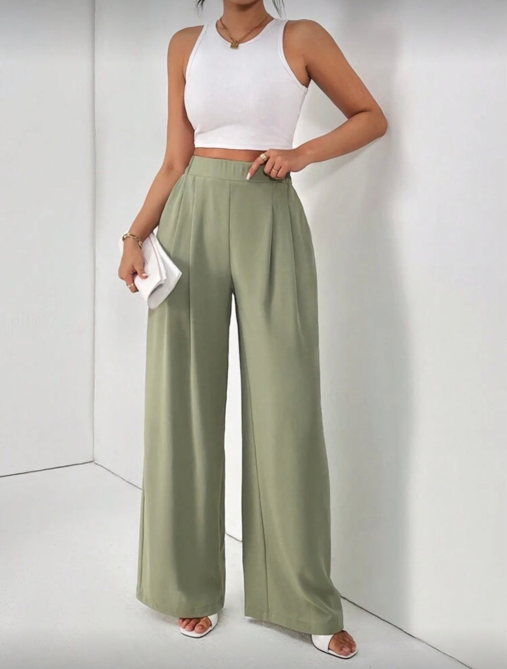 Green-Frenchy-Women-Pants-Uniform-Pants-front