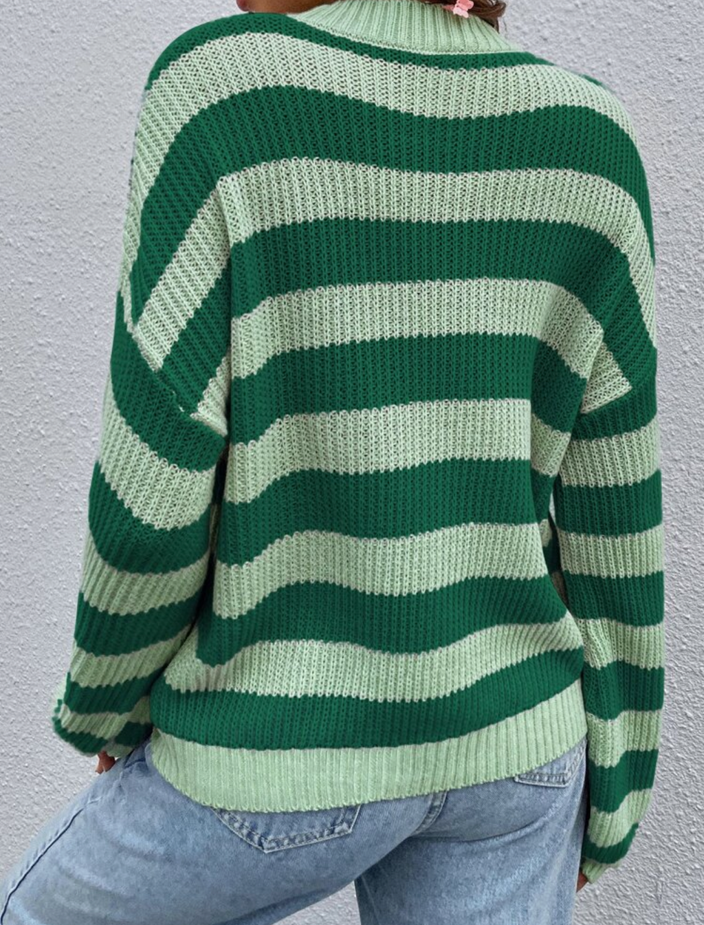 Green-Stripe-Drop-Shoulder-Knit-Jersey-back