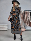 Grey-Winter-Leopard-Long-Sleeve-Knit-Midi-Dress-front