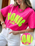 Hot-Pink-Contrast-Neon-Yellow-Iconic-Club-Embroidered-T-Shirt-front