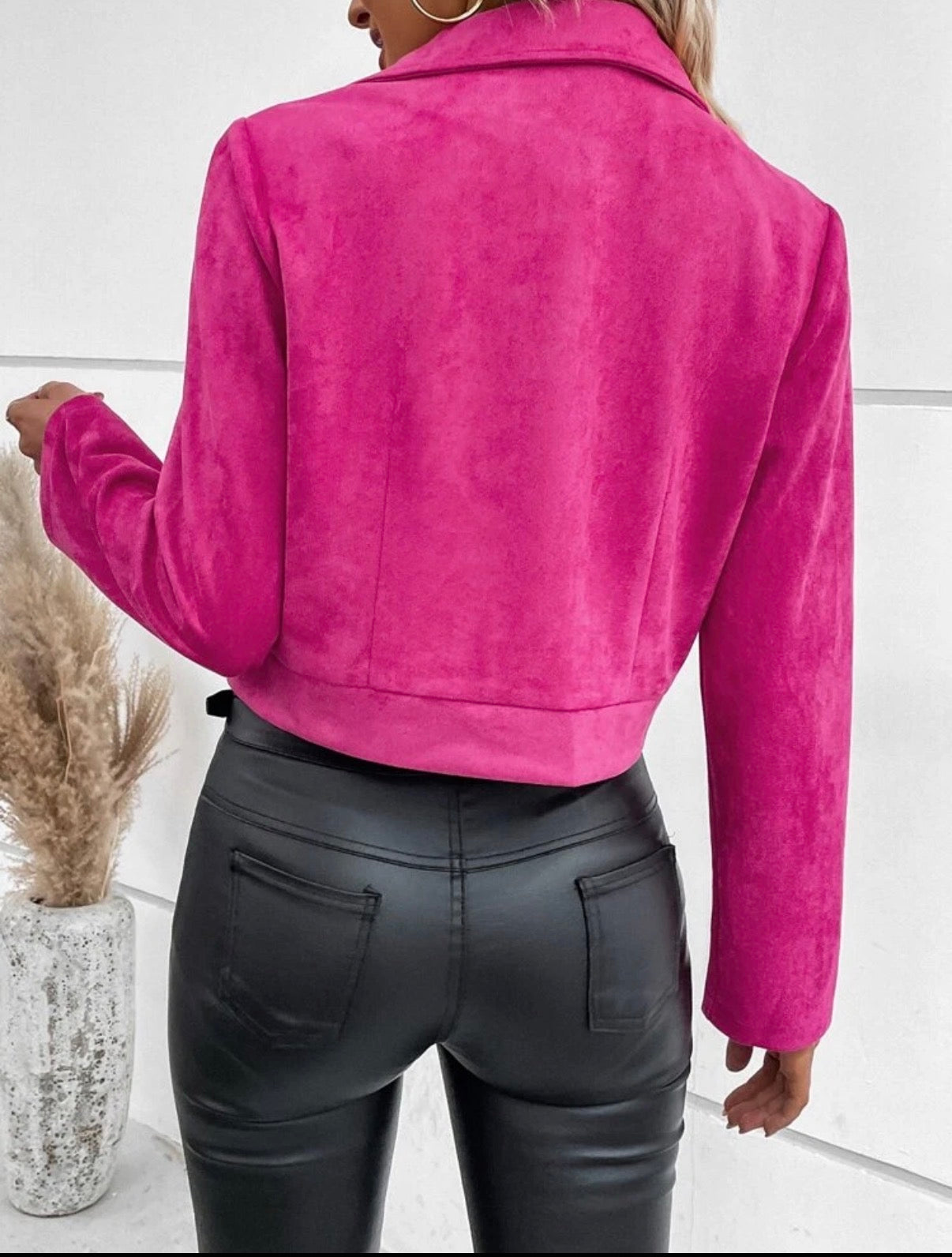 Hot-Pink-Suede-Biker-Jacket-back