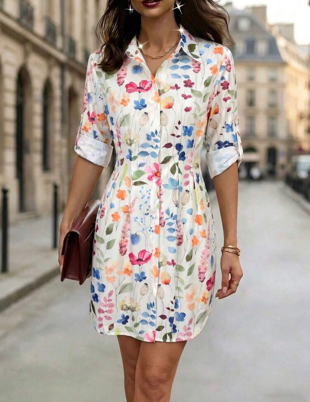 Ivory-Multi-Secret-Garden-Shirt-Dress-front-lifestyle