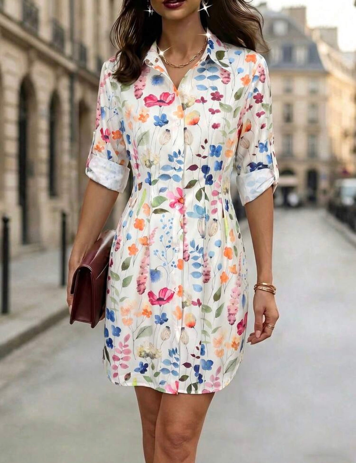 Ivory-Multi-Secret-Garden-Shirt-Dress-front-lifestyle
