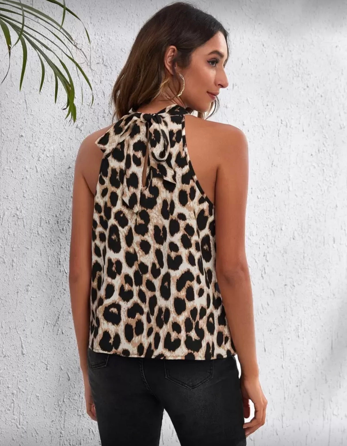 Khaki-Leopard-Halter-Neck-chic-top-back