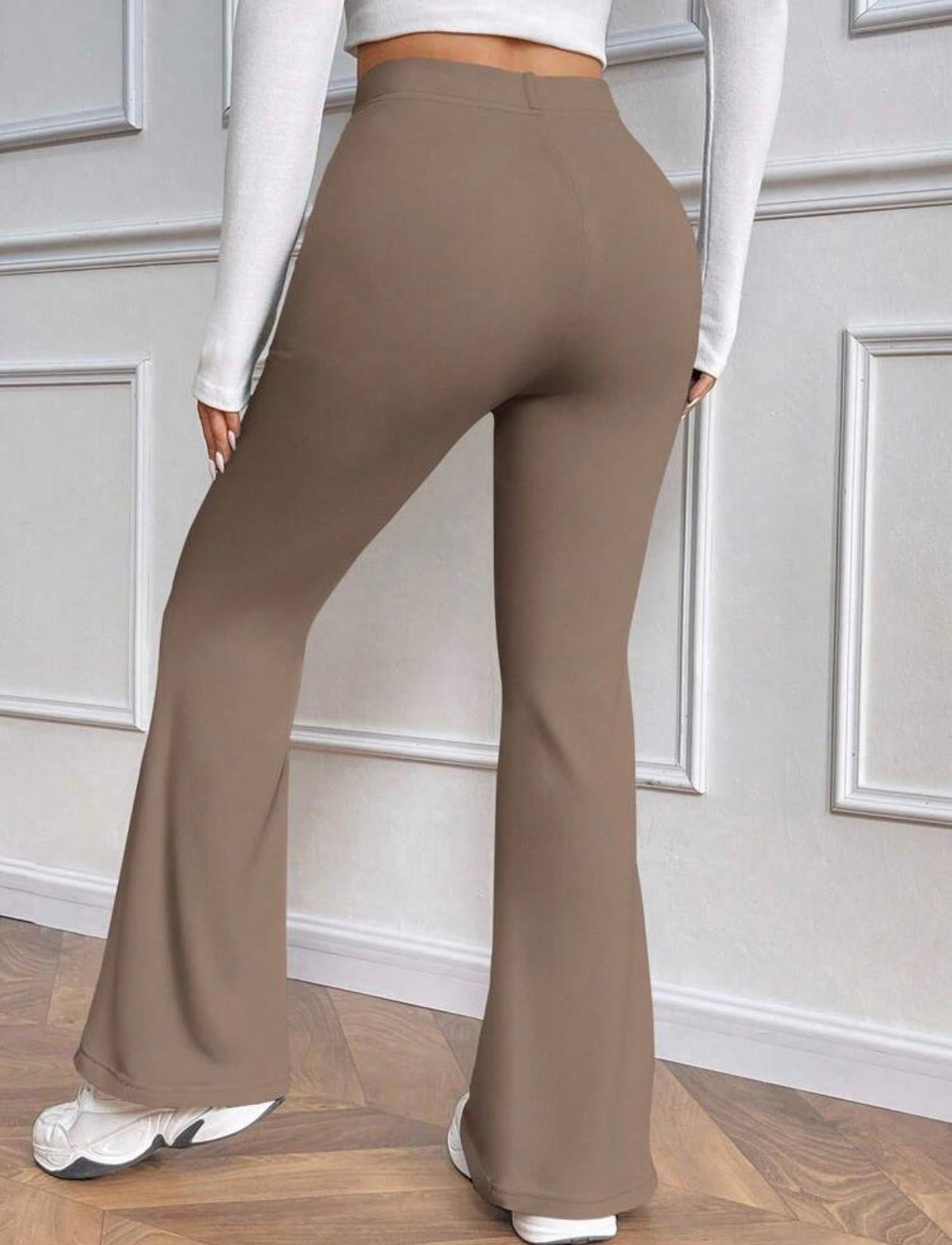 Khaki-Thermal-Fleece-Lined-Flare-Pants-back