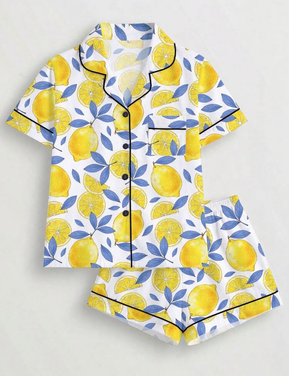 Limoncello-Yellow-Blue-White-Short-Sleeve-PJ-Set-front