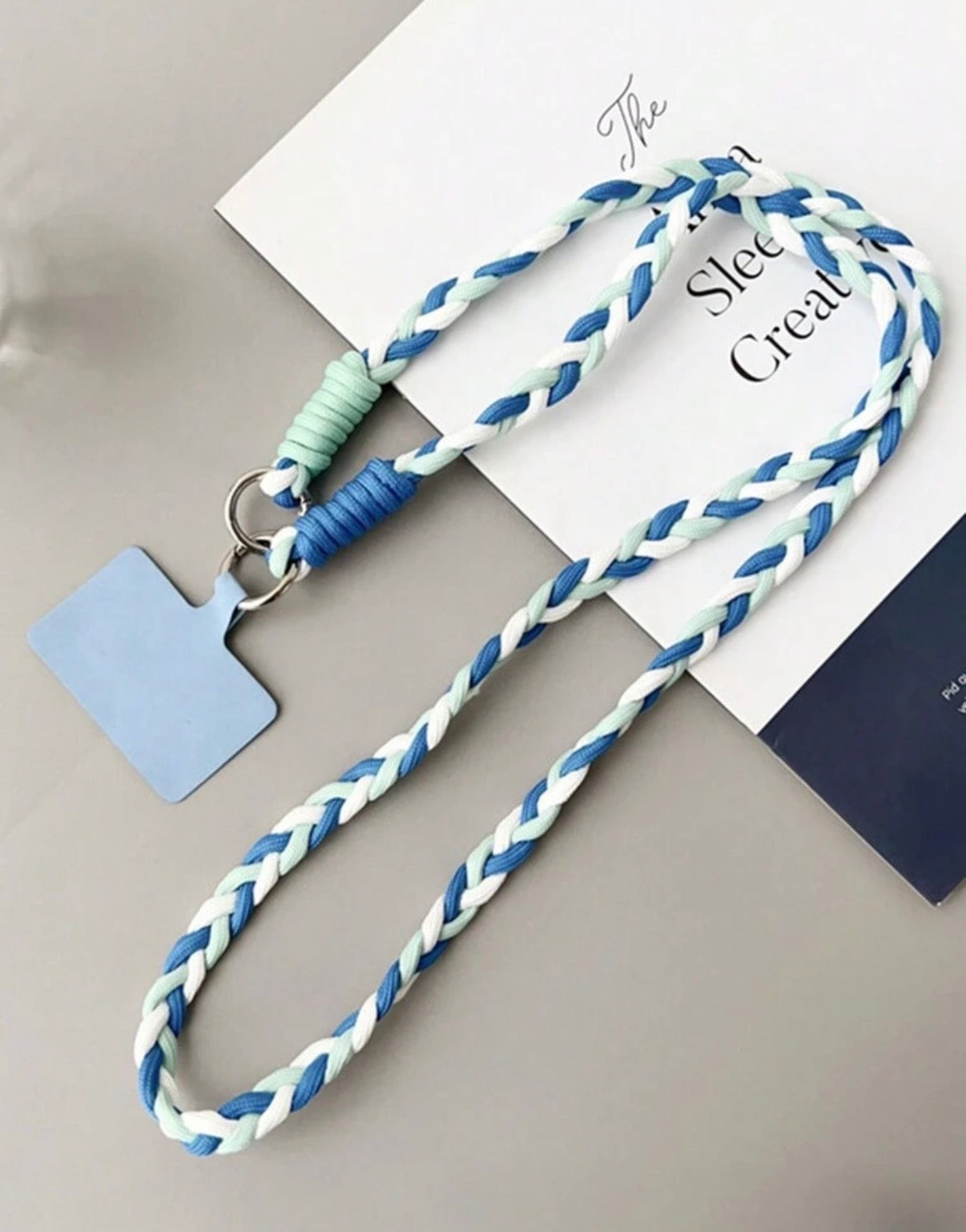 Nautical-Blue-White-Everyday-basics-Braided-Rope-Phone-Strap-front
