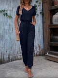 Navy-blue-relaxed-drawstring-waist-jumpsuit-front