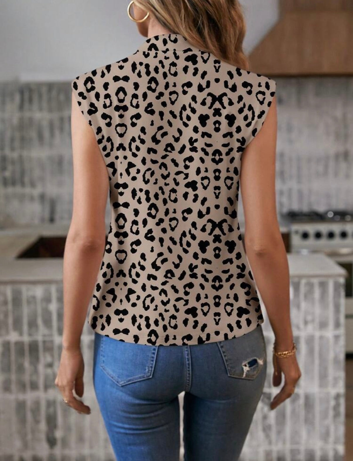 Neutral-Black-Leopard-Print-Casual-Tank--Top-back