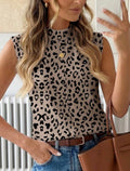 Neutral-Black-Leopard-Print-Casual-Tank--Top-front
