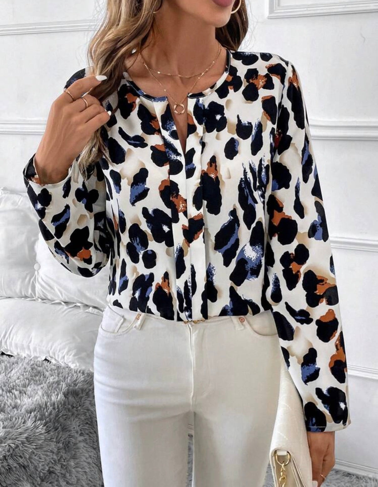Neutral-Leopard-Print-Blouse-front-lifestyle