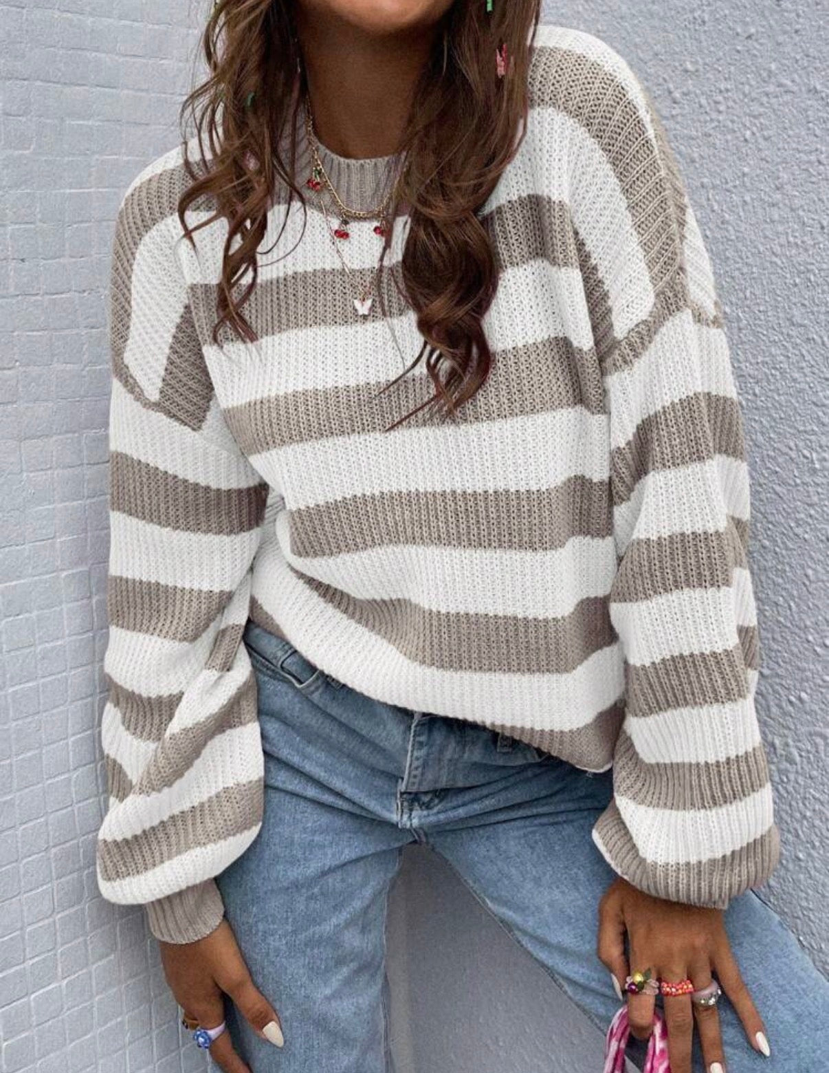Neutral-Stripe-Drop-Shoulder-Knit-Jersey-front