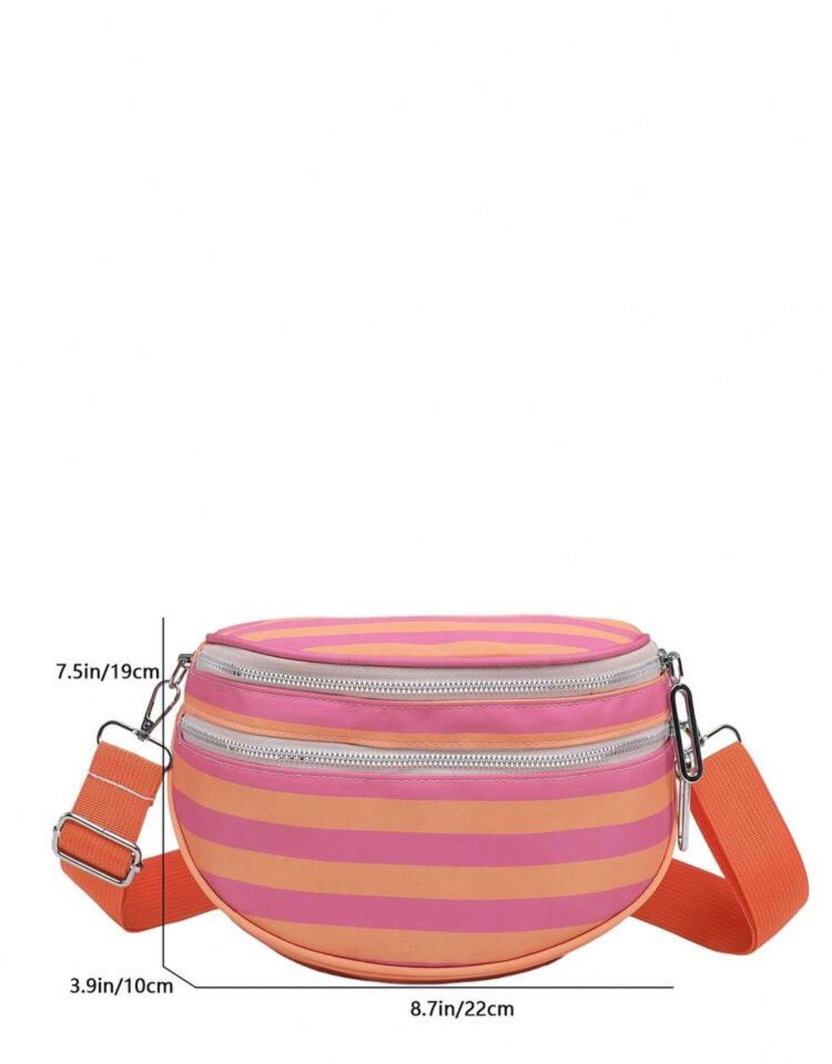 Orange-Pink-Striped-Litchi-Crossbody-Bag-size