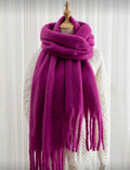 Plum-Purple-Solid-Knit-Scarf–front