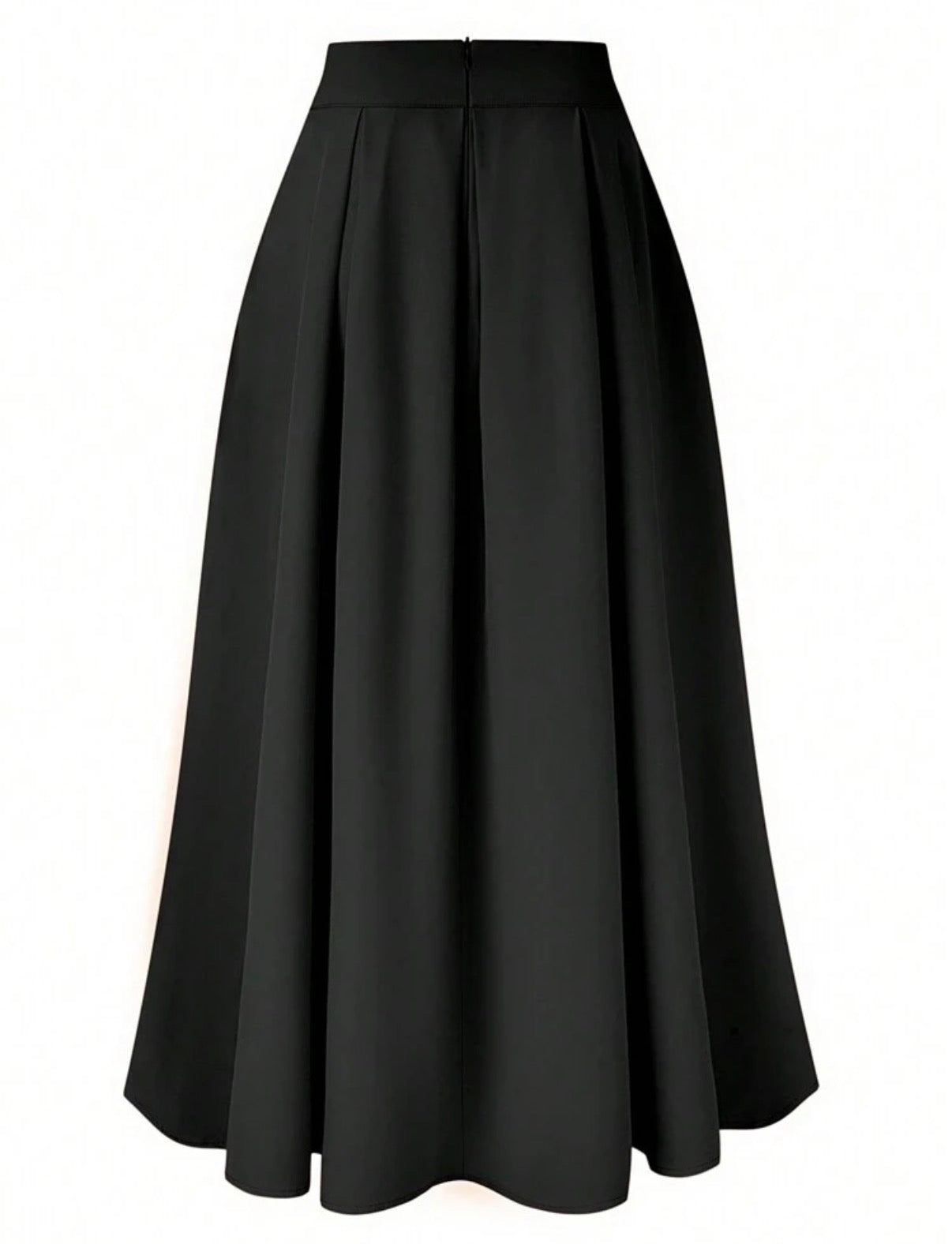 Pocketed-Black-Maxi-Skirt-front