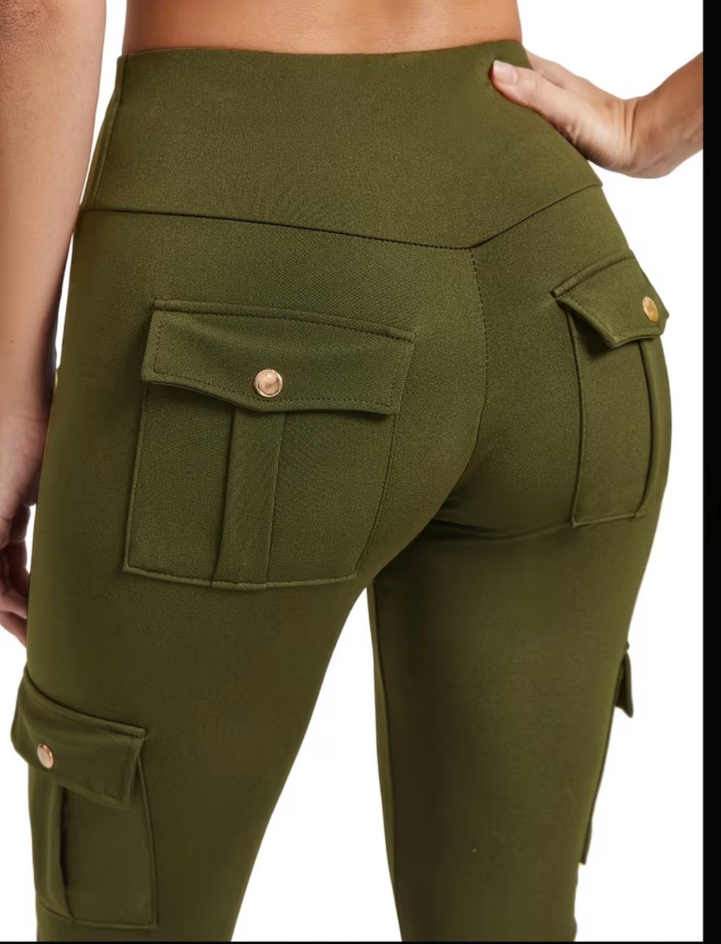 Pocketed-Cargo-Leggings-back-army-green
