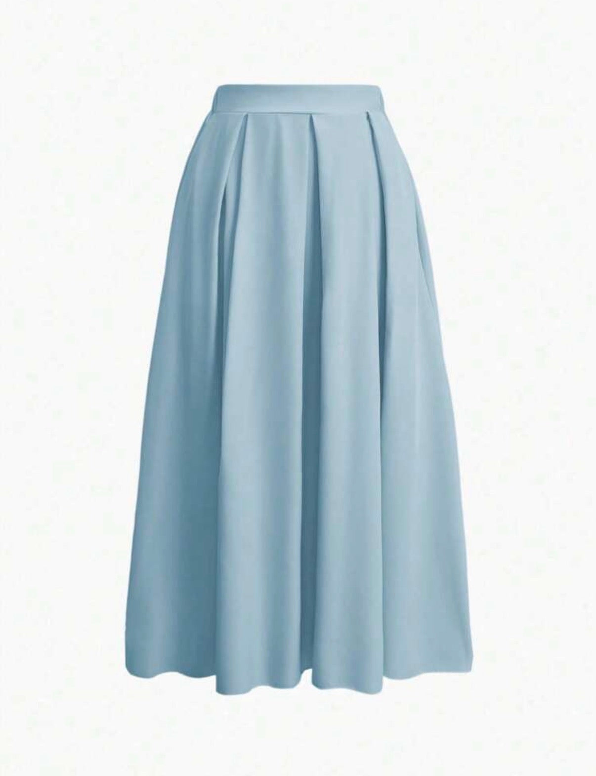 Pocketed-Powder-Blue-Maxi-Skirt-front