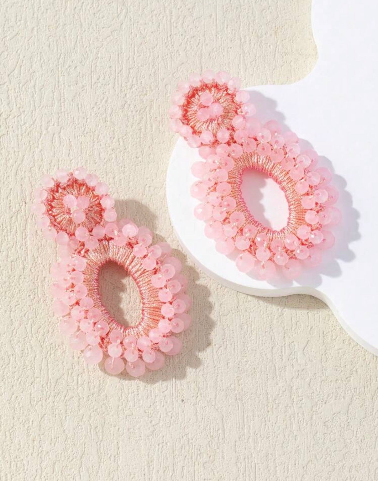 Powder-Pink-Handmade-Crystal-Sparkle-Statement-Earrings-front
