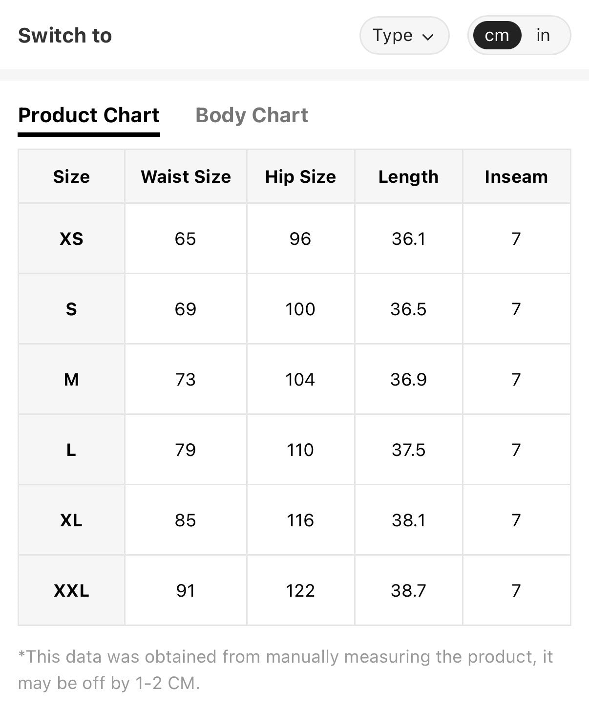 Rust-Brown-Cotton-Ring-Detail-Wrap-Skort-sizing-chart