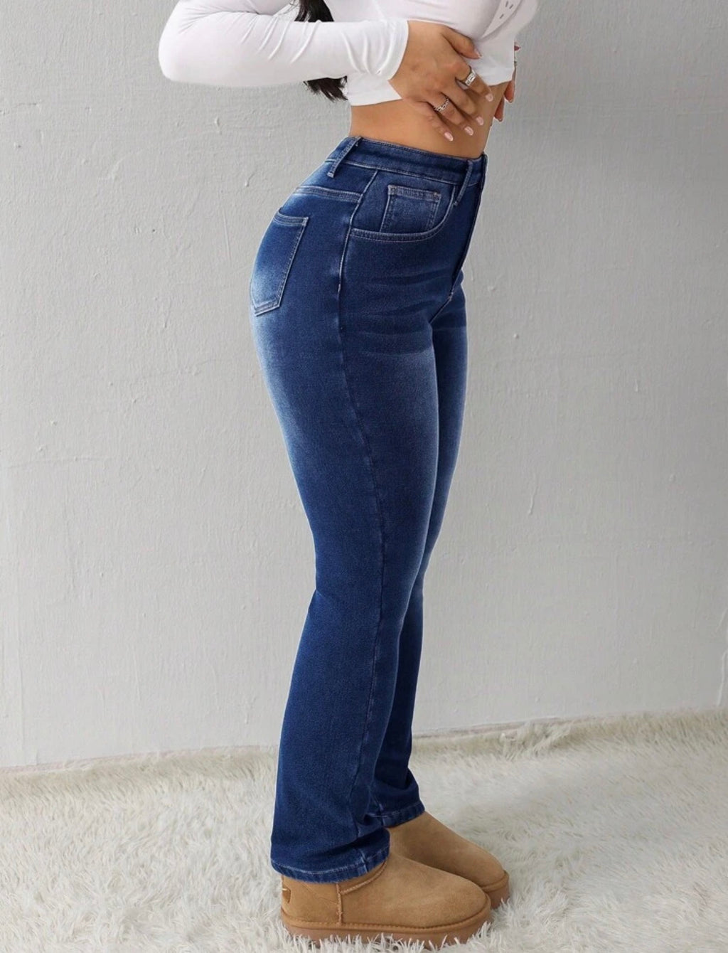 Tall-Dark-Blue-Thermal-Fleece-Lined-Skinny-Jeans-side