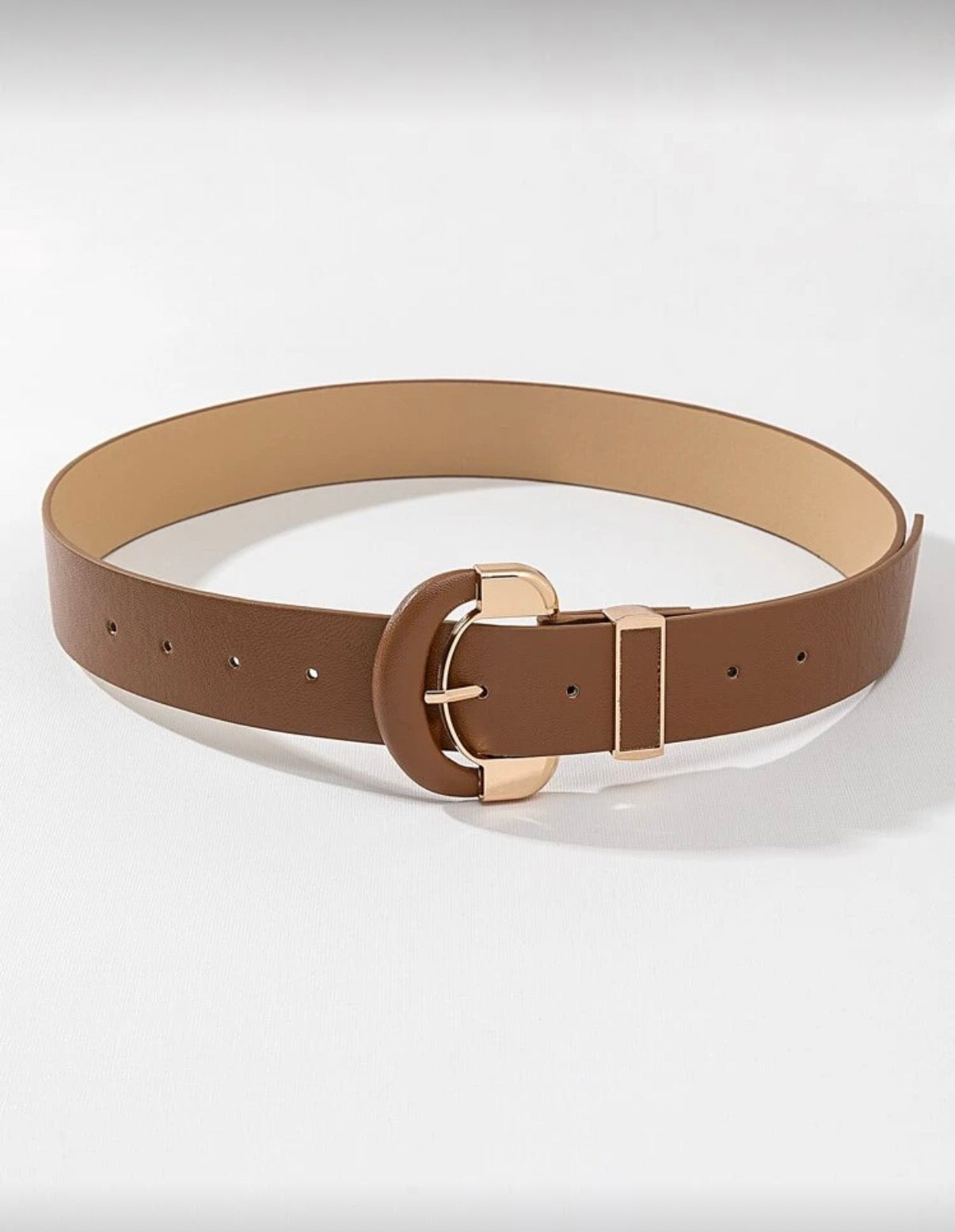 Tan-Classic-Gold-Buckle-Fashion-Belt-front