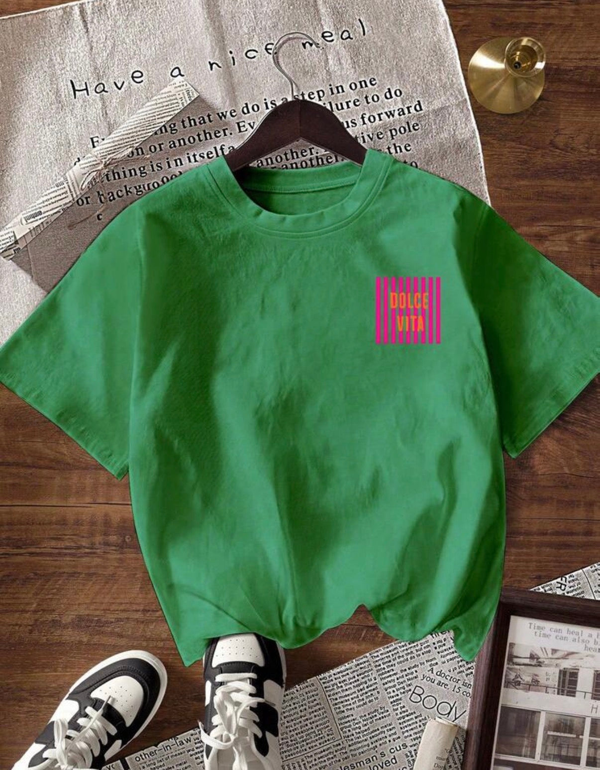 Vibrant-Green-Pink-Orange-Dolce-Vita-Graphic-T-front