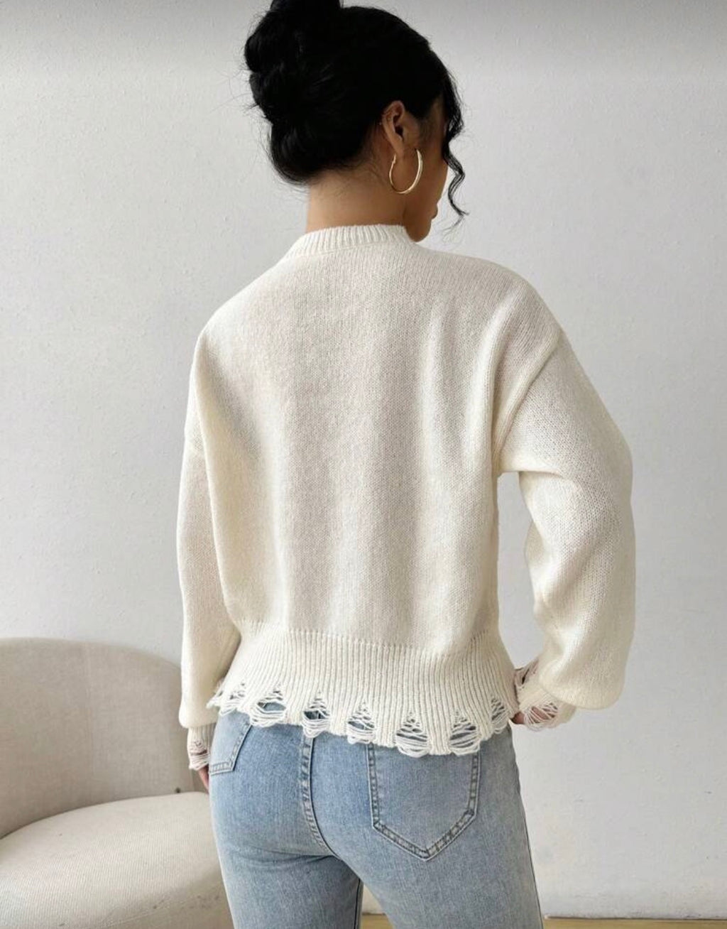 White-Multi-Letter-Pattern-Sweater-Jersey-back