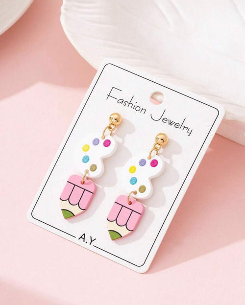 White-Pink-Artist-Palette-Pencil-Earrings-front-set