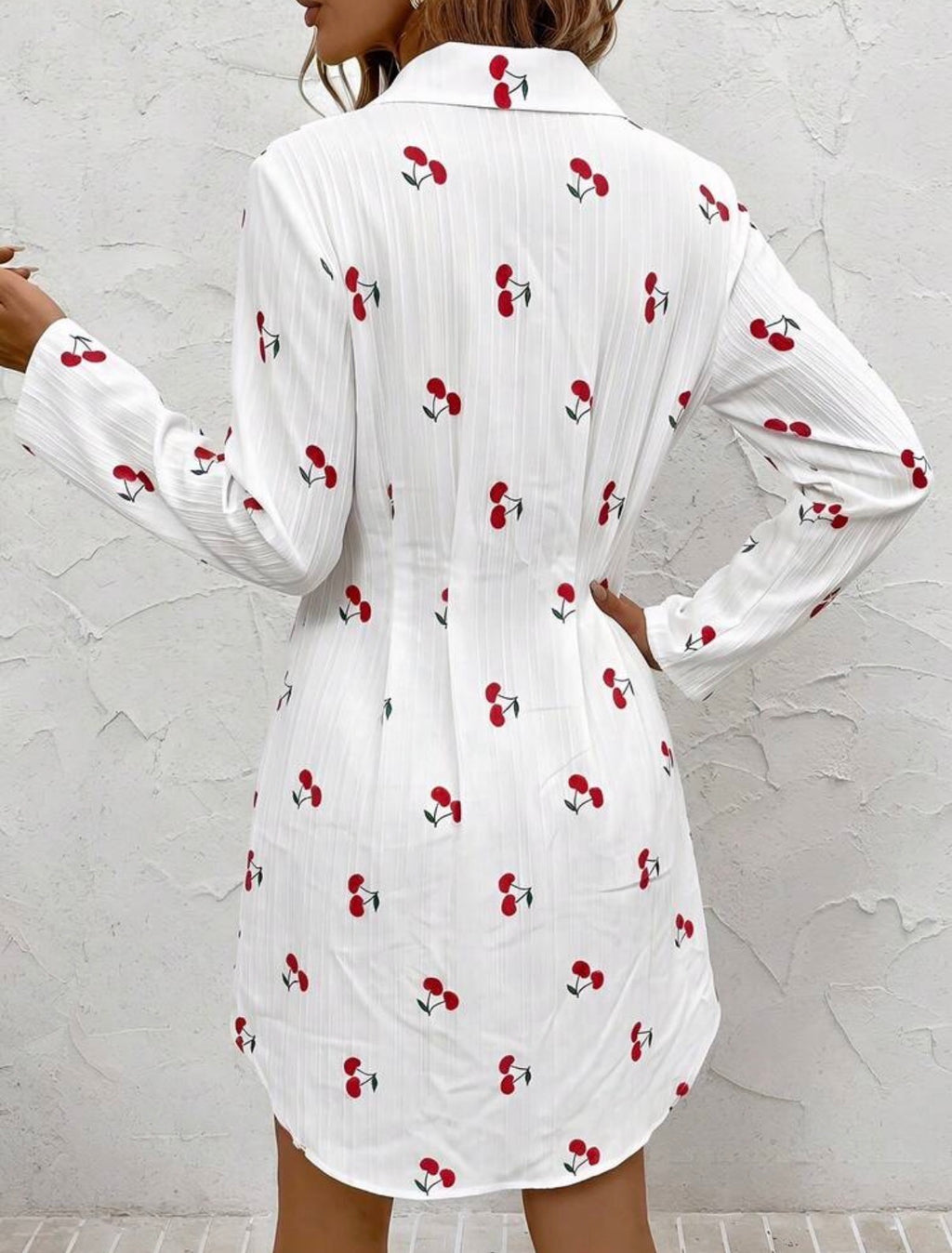 White-Red-Cherry-Crush-Shirt-Dress-back