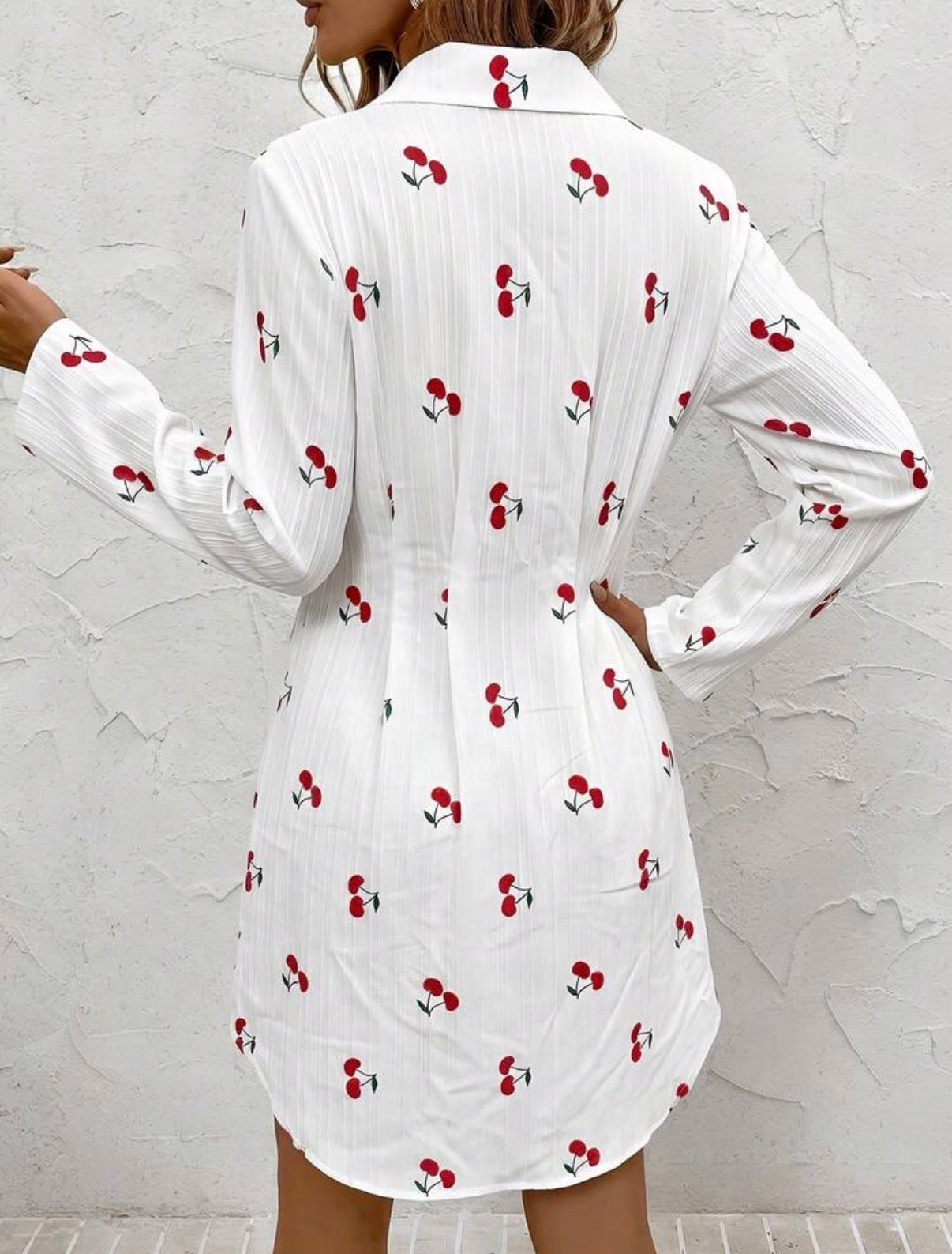 White-Red-Cherry-Crush-Shirt-Dress-back