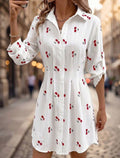 White-Red-Cherry-Crush-Shirt-Dress-front