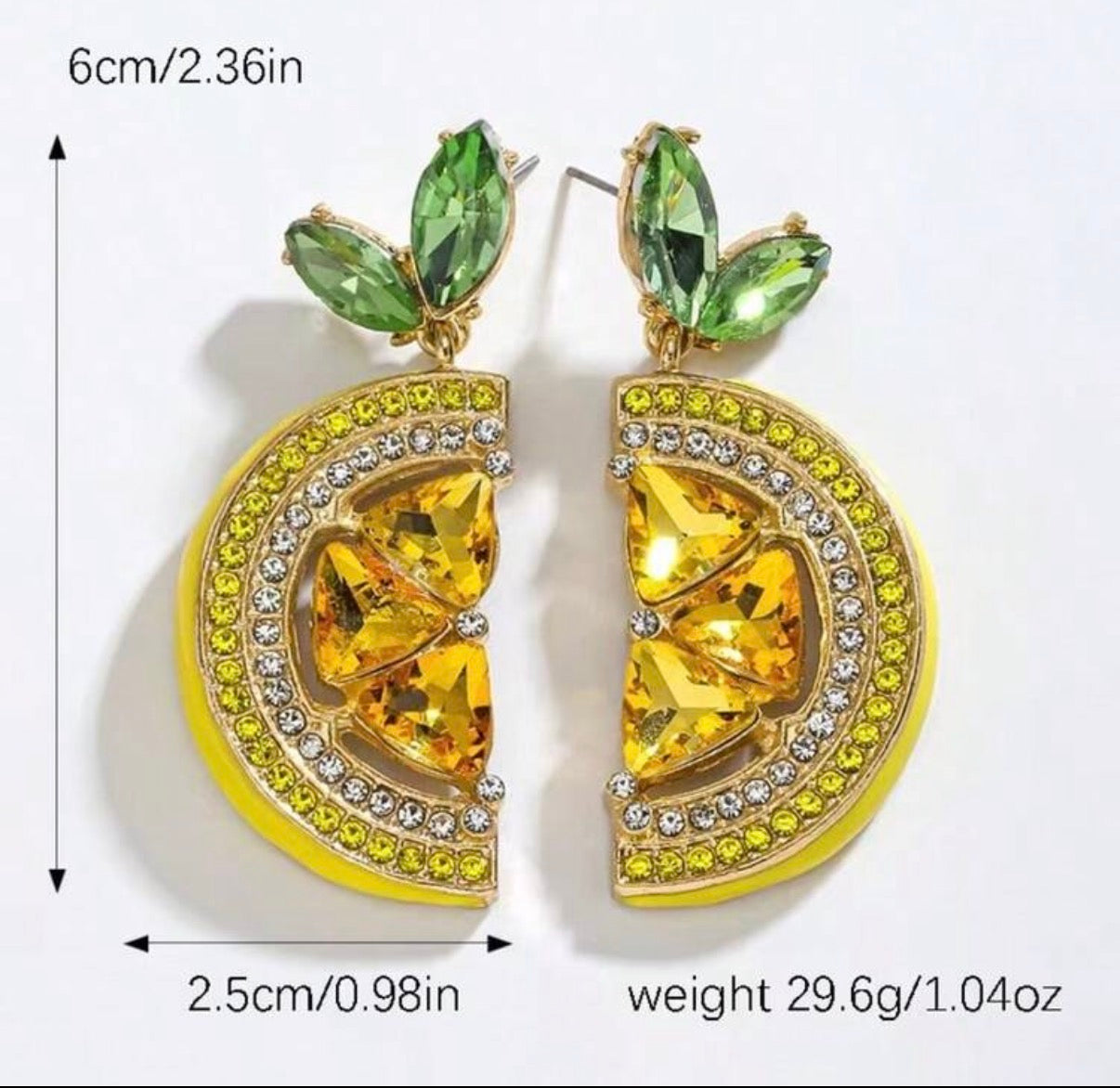 Yellow-Lemon-Gemstone-Earrings-size