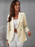 Yellow-Structured-Tailored-Fit-Double-Breasted-Lapel-Blazer – side