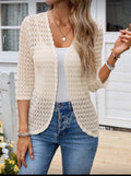 Soft-apricot-Knit-3_4-sleeve-Cardigan-front