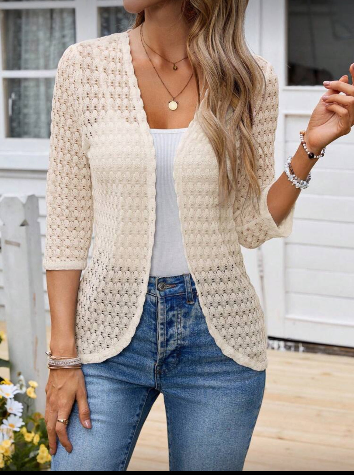 Soft-apricot-Knit-3_4-sleeve-Cardigan-front