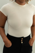 Beige-Classic-Short-sleeve-Bodysuit-front