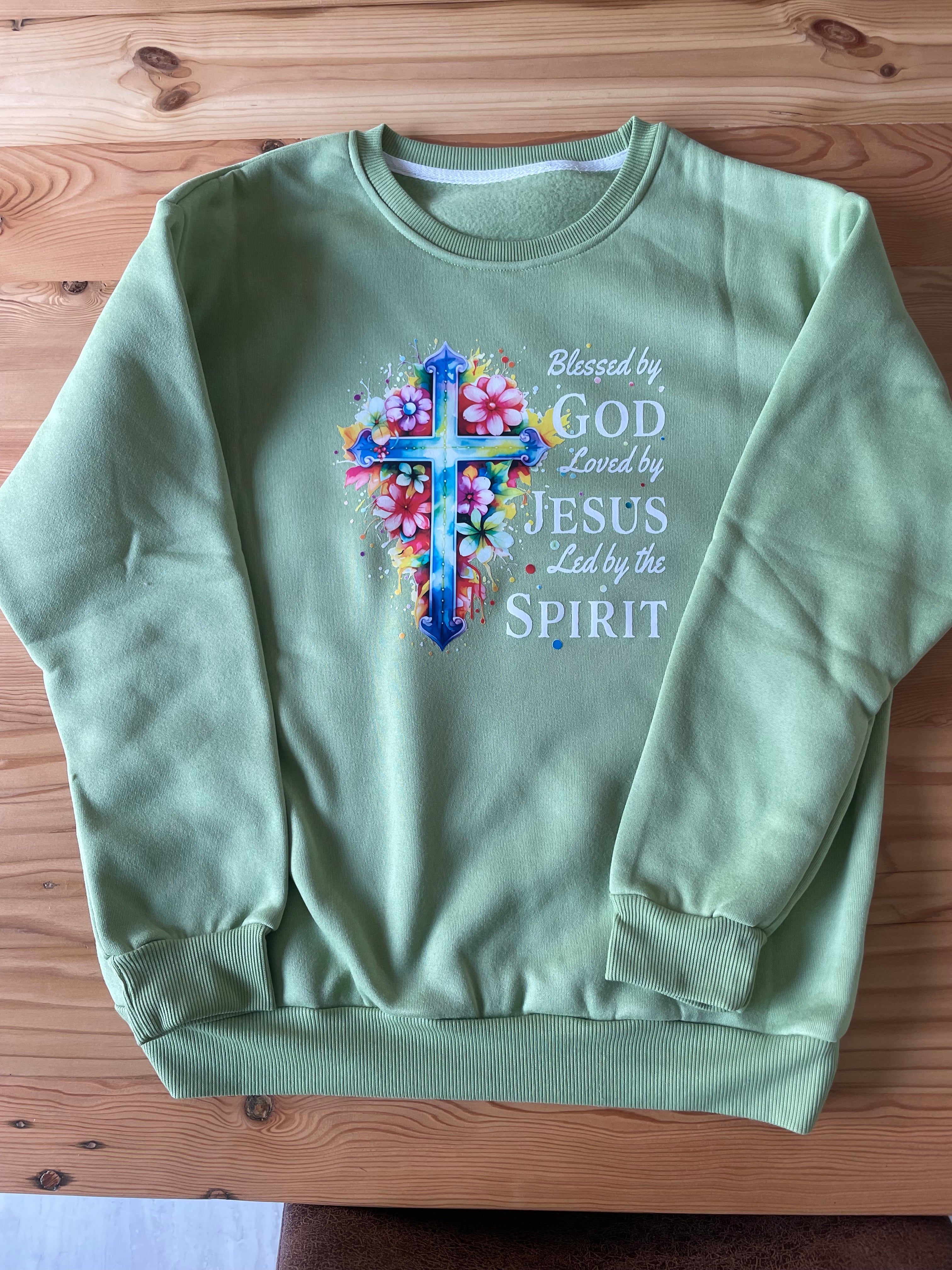 Blessed-byGod-loved-by-Jesus-led-by-the-Spirit-Graphic-Pullover-design-lifestyle