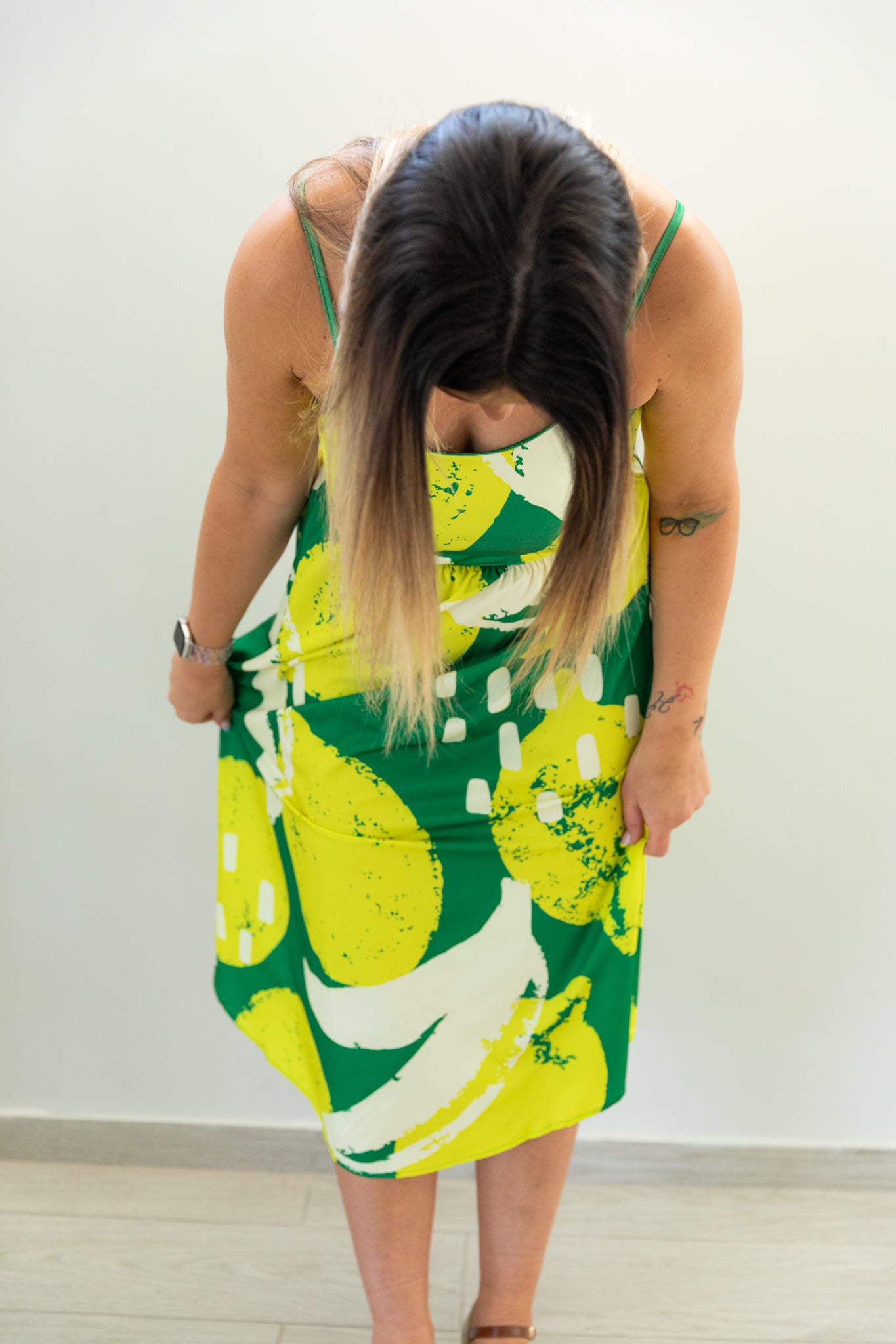 Bold-Banana-Lime-Summer-Dress-front-lifestyle