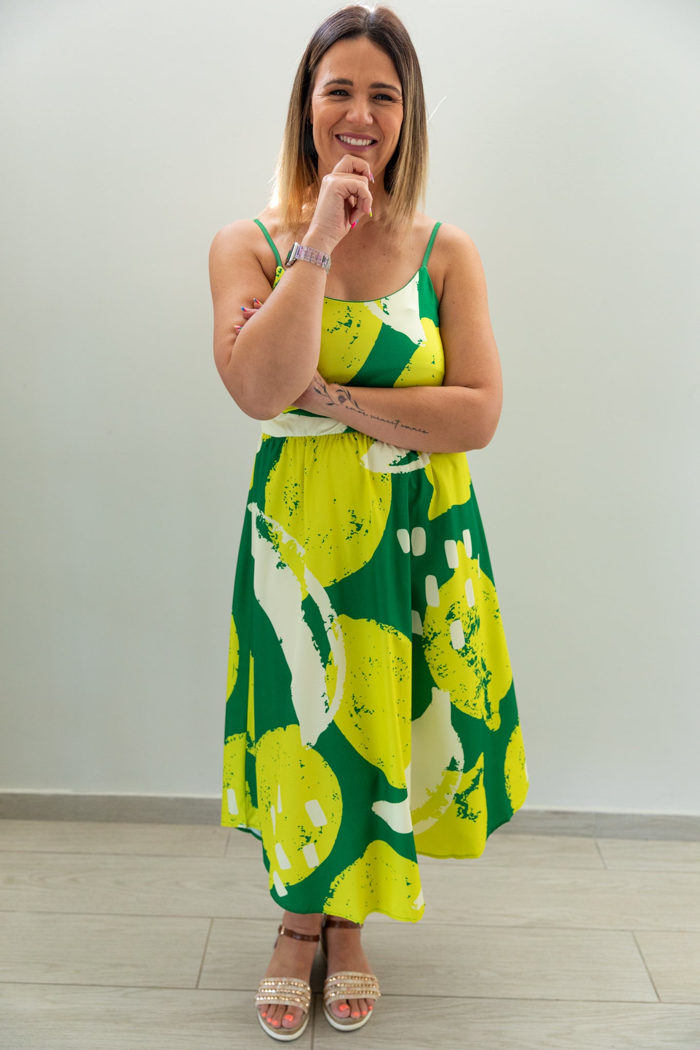 Bold-Banana-Lime-Summer-Dress-front