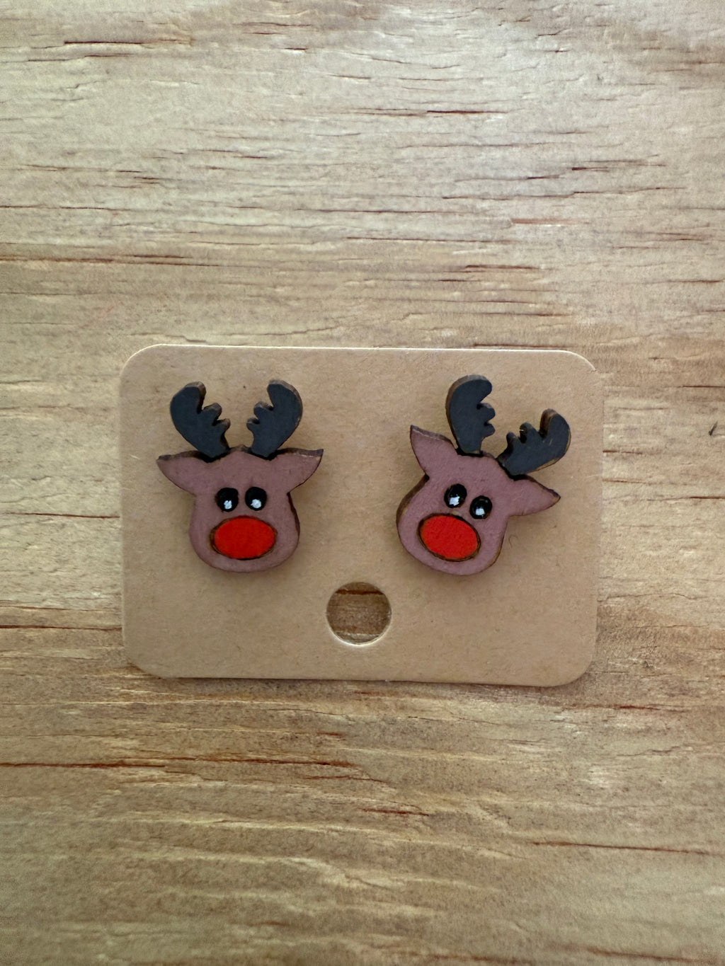 Christmas-Reindeer-Hand-painted-Earrings-front