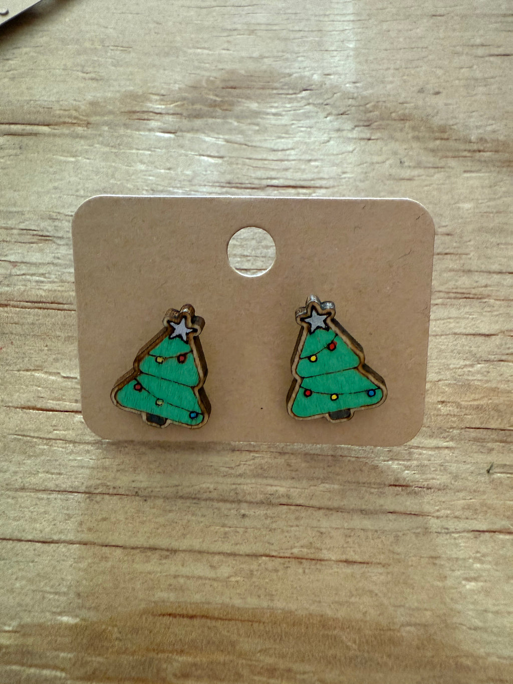 Christmas-Tree-Hand-painted-Earrings-front